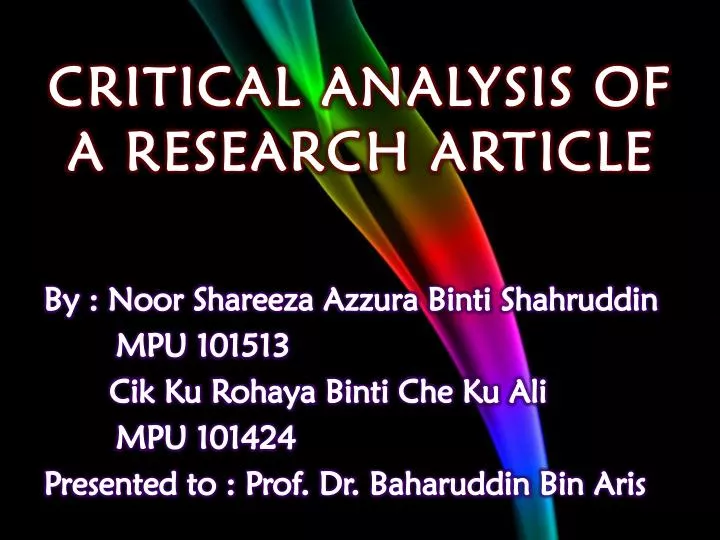 critical study of adenine research article