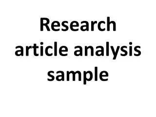 research article analysis print